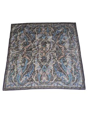Liberty of London Paisley 100% Silk Scarf Blue Square Lightweight Made in Englan